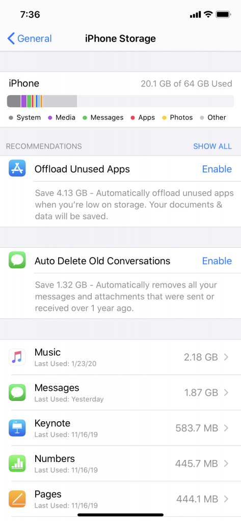 sobrecalentamiento de iPhone: consulte sus aplicaciones en el almacenamiento de iPhone