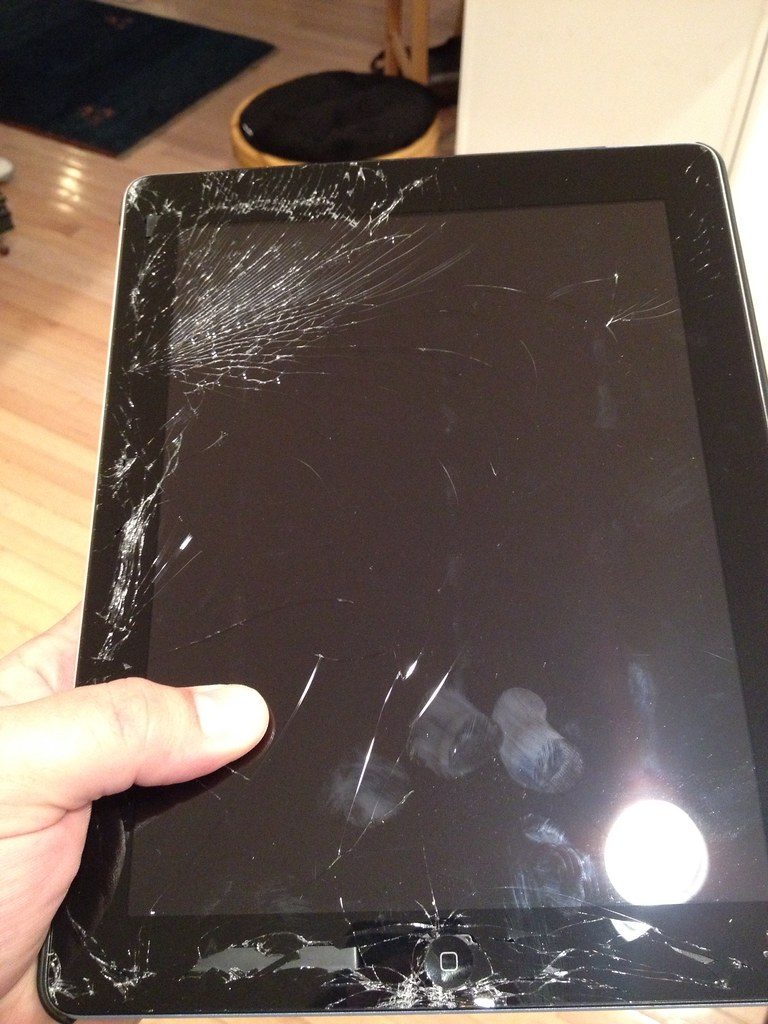   Pantalla de ipad de daño