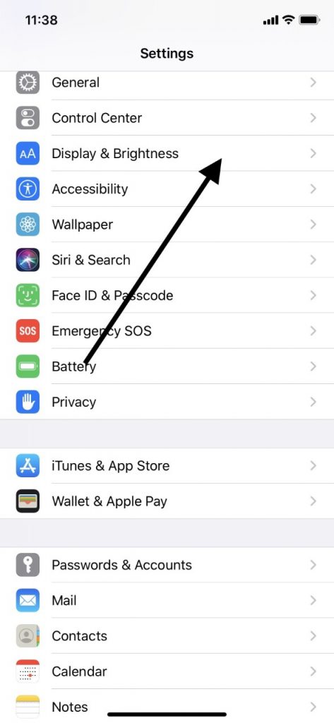 Visualización y brillo en iPhone