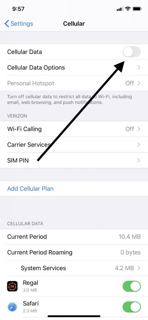 Si la activación de iMessage falló, encienda la celular