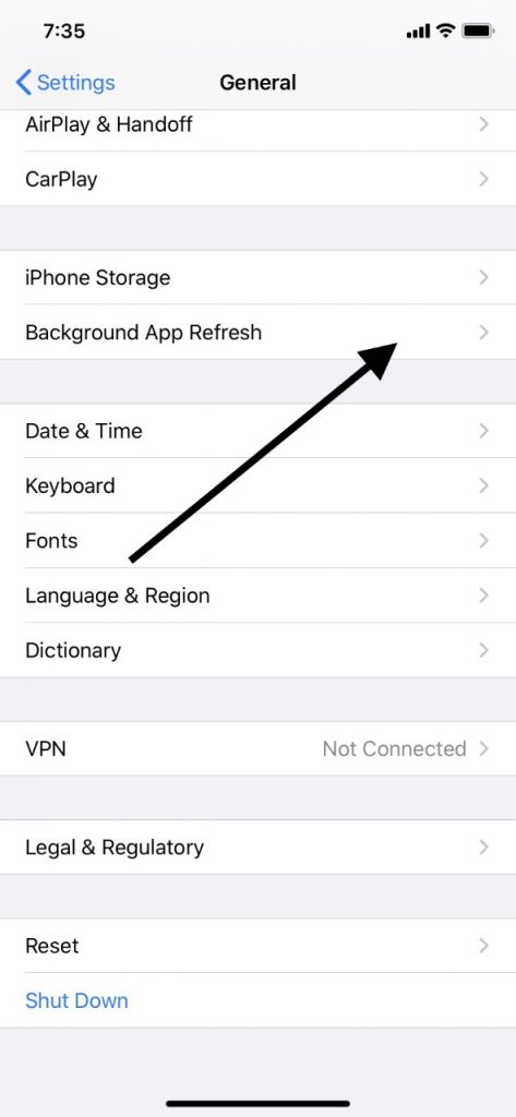 Sobrecalentamiento de iPhone: asegúrese de que la actualización de la aplicación de fondo del iPhone esté apagada