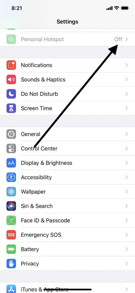 Use el punto de acceso personal solo cuando sea necesario