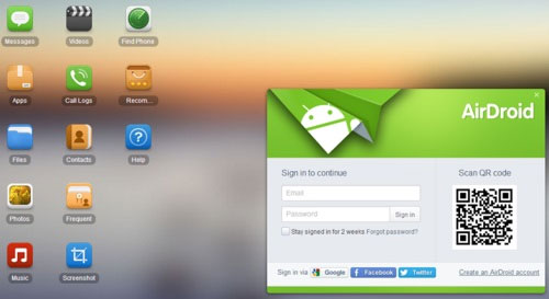 Transfiera archivos de Samsung a PC Wireless a través de Airdroid