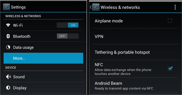 Encienda NFC en ambos dispositivos
