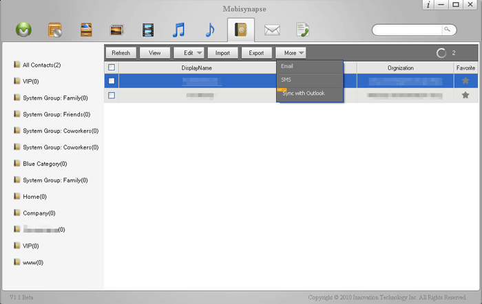 Software de respaldo para el teléfono Android a la PC como Mobisynapse