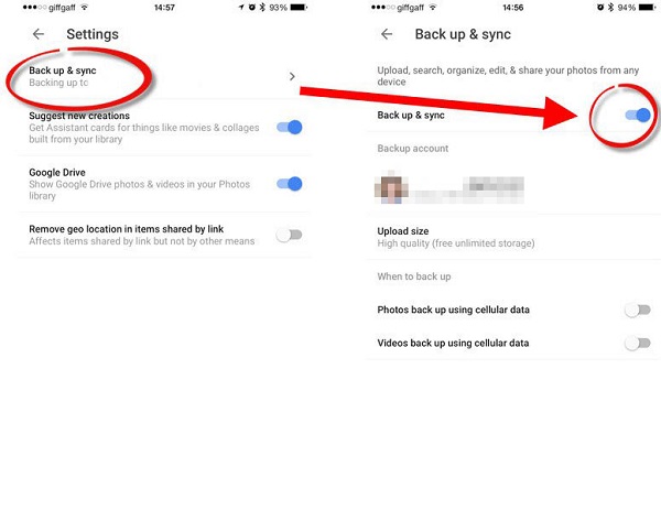 Cómo hacer una copia de seguridad de videos de iPhone a través de Google Photos