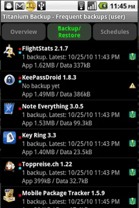 Aplicaciones de respaldo en el teléfono Android con Titanium Backup