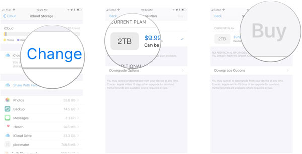 comprar más espacio de almacenamiento de iCloud