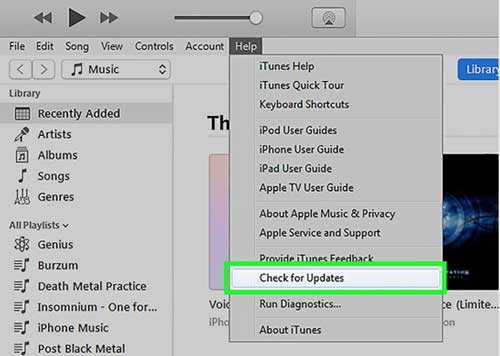 Actualizar iTunes en la computadora