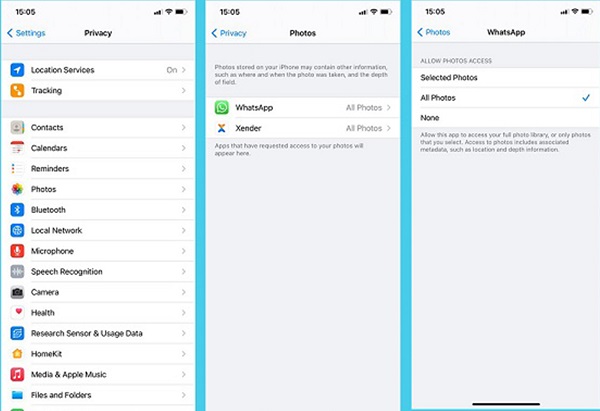 Habilitar permiso de medios WhatsApp iOS