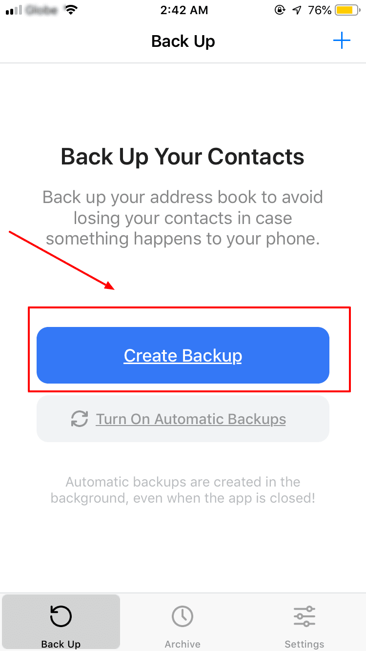 Crear copia de seguridad de contacto de iPhone