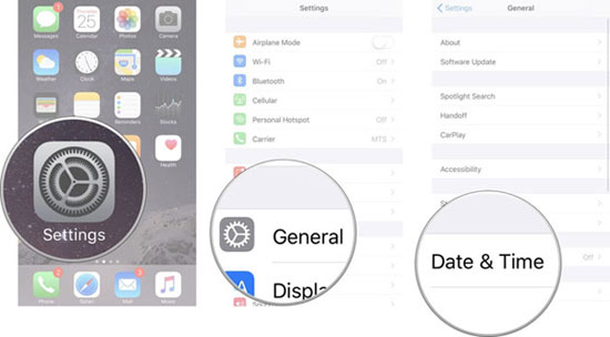 Configurar datos y tiempo en iPhone