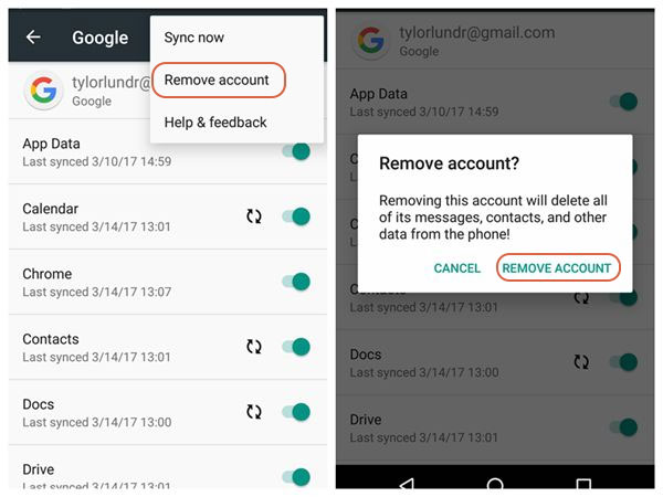 Eliminar la cuenta de Google de Galaxy sin contraseña desde la configuración