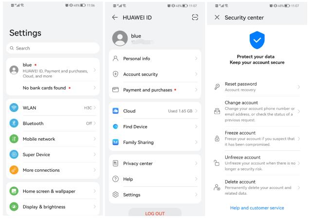 Eliminar la identificación de Huawei a través de la configuración