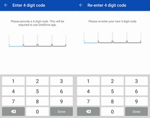 Establecer contraseña para OneDrive