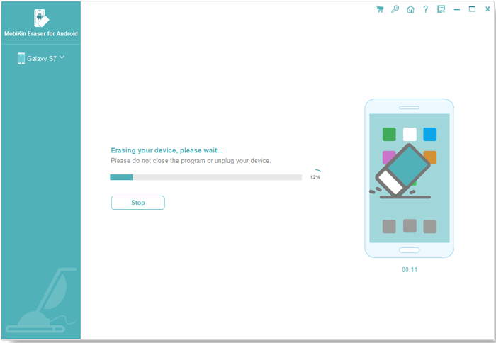 Restablecer la tableta Samsung con el borrador de Mobikin para Android