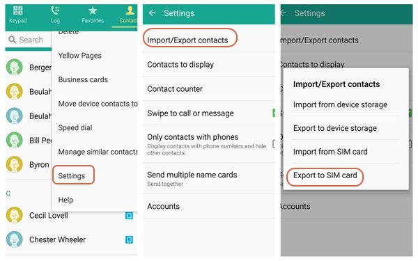Mueva los contactos OnePlus a la tarjeta SIM