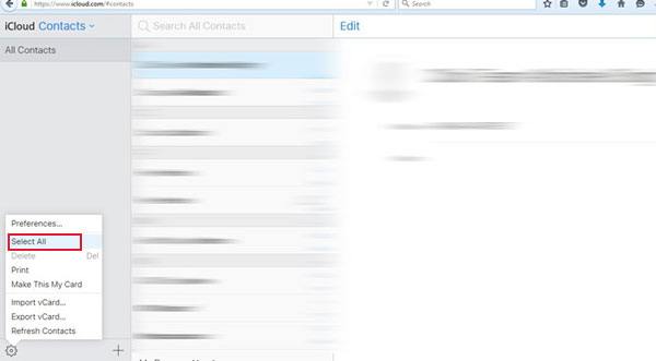 Seleccione Contactos de iCloud para exportar a PC