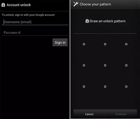 Eliminar el bloqueo del patrón de Android sin Internet a través de la función de patrón olvidado