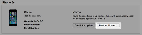 Formatear iPhone a través de iTunes