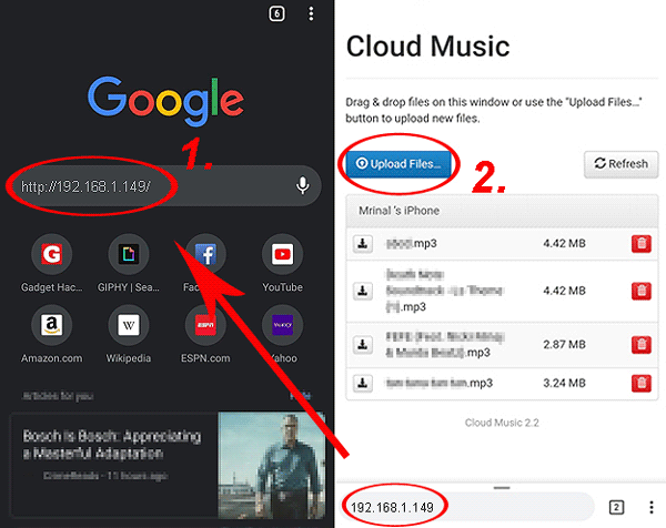 Transfiera música de Android a iPhone a través de un reproductor de música en la nube