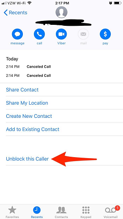 Cómo desbloquear un contacto en el iPhone.