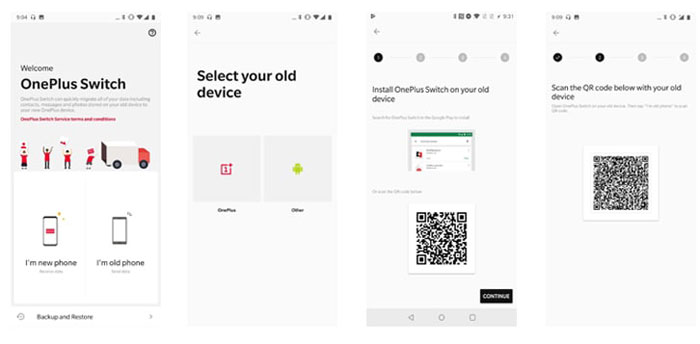 Recupere los datos OnePlus de otro teléfono a través de OnePlus Switch