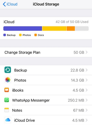 Asegúrese de tener suficiente almacenamiento de iCloud  