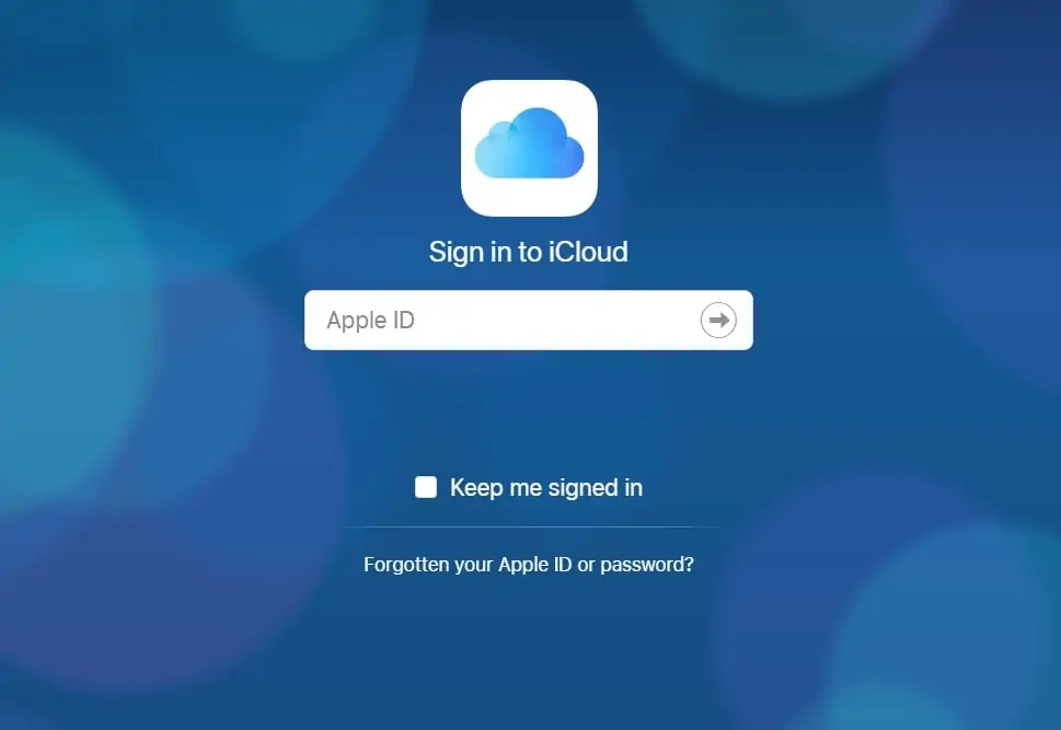 Iniciar sesión de contactos de transferencia de iCloud