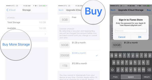 Cambiar el plan de espacio de almacenamiento para la unidad iCloud