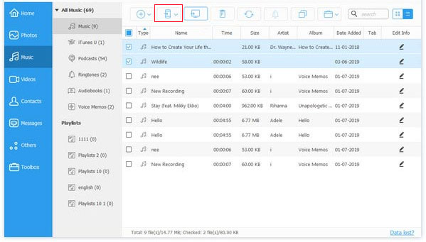Transfiera las notas de voz desde iPhone a iPhone a través de la transferencia de iOS