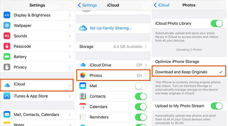 Configurar fotos de iCloud en iPhone