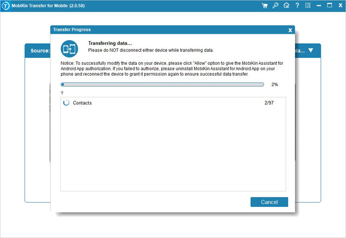 Comience a transferir datos de iPhone a Nexus