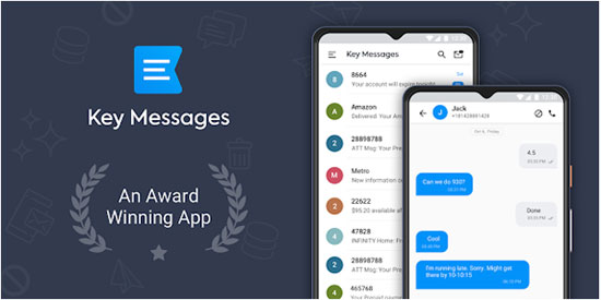 SMS Manager para Android como mensajes clave