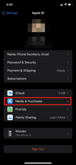 Configuración de compra de Medisa iPhone