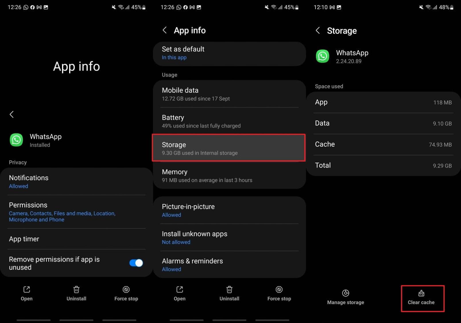 Borrar caché de almacenamiento de Android