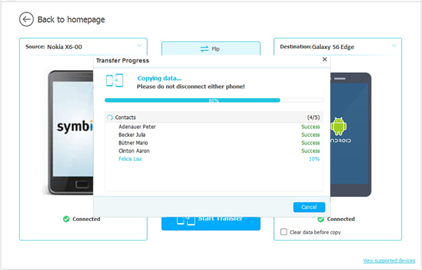 Comience a transferir datos de Nokia a HTC
