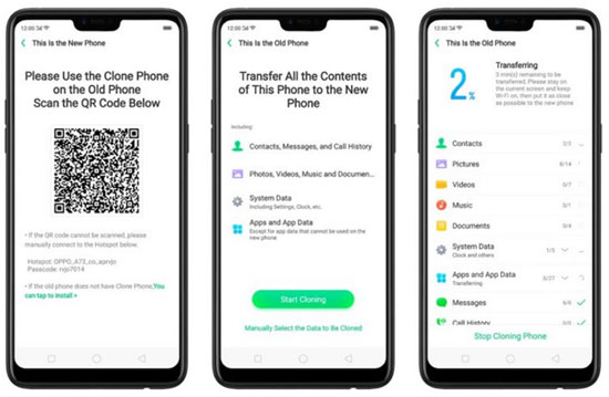 Transferir datos de Xiaomi a OnePlus con Oppo Clone Phone