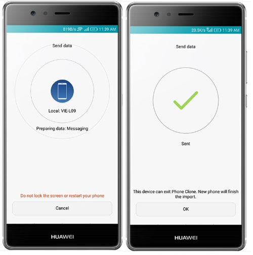 Transfiera el archivo de Oppo a Huawei usando el clon del teléfono