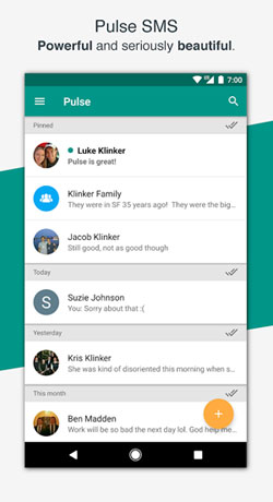 Administrador de SMS de Android como PULS SMS