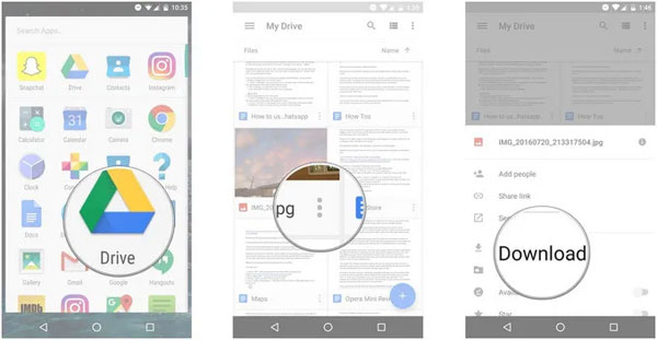 Recuperar archivos de audio del teléfono Android con Google Drive