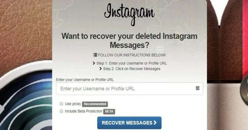 Recupere los mensajes eliminados en Instagram de la herramienta en línea