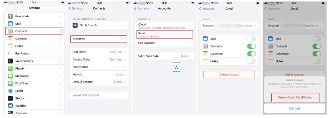 Eliminar la cuenta de Google del iPhone