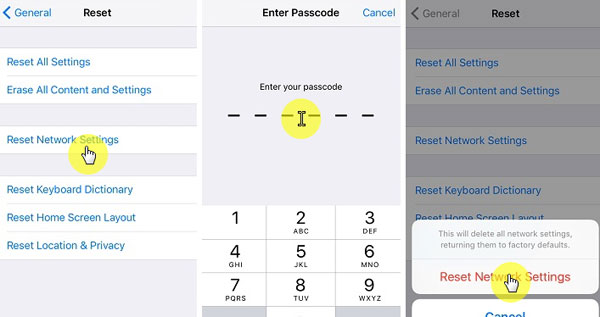 Restablecer la configuración de la red para arreglar la actualización del iPhone que toma una eternidad