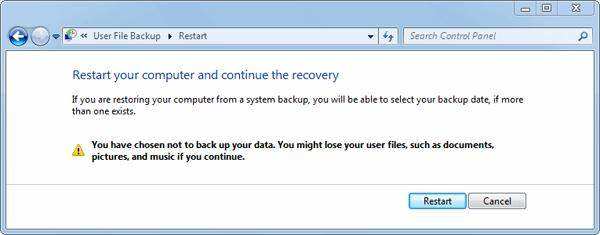 Reinicie su computadora y continúe la recuperación