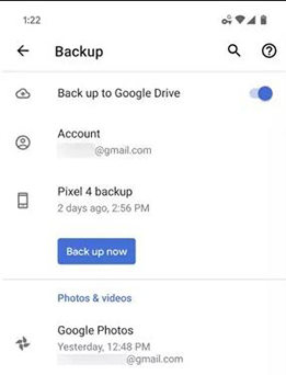 recuperarse de la copia de seguridad de Android