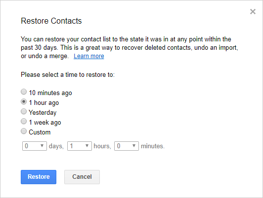 Restaurar contactos de Android de Gmail