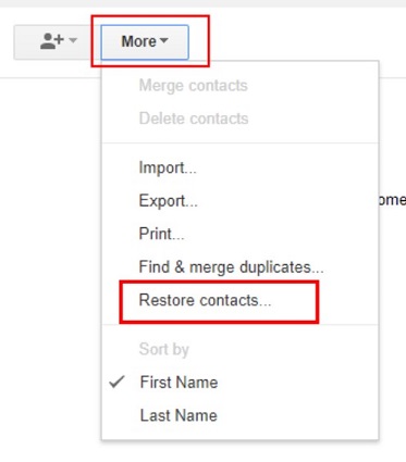 Recupere los contactos de Gmail para arreglar los contactos perdedores de Android