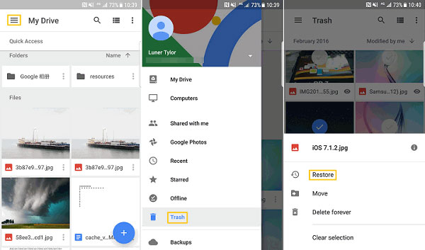 Recuperar medios eliminados de Infinix a través de Google Drive
