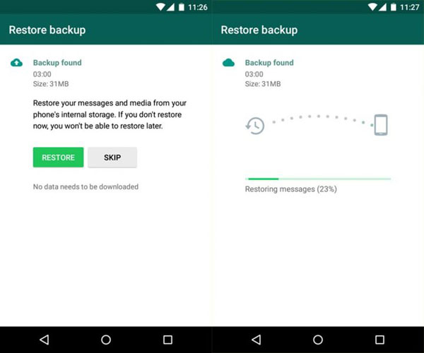 Cómo recuperar imágenes de WhatsApp eliminadas de Android a través de una copia de seguridad automática